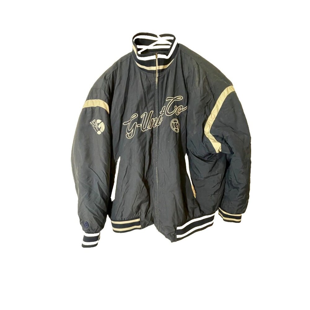 VTG G-Unit Men's Y2K Navy Spell Out Full Zip Jacket Sz 3XL 50 Cent Hip Hop